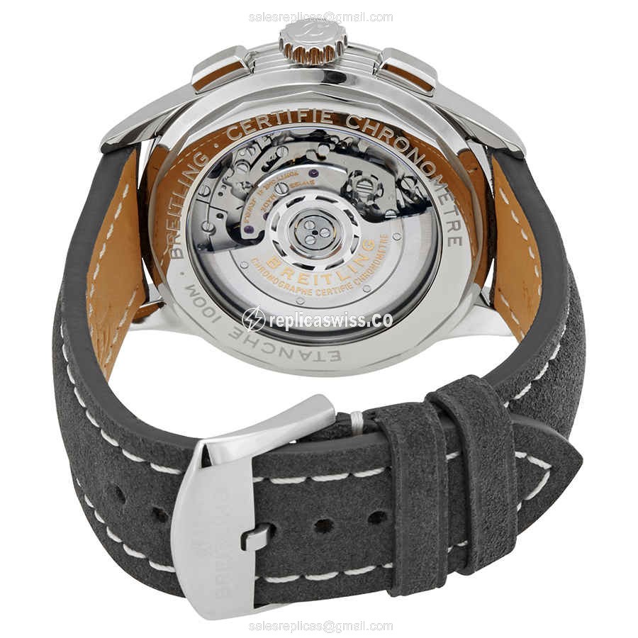 Breitling Premier AB0118221C1X4 - Automatic - Steel Case - Blue Dial - Leather Strap - View 3