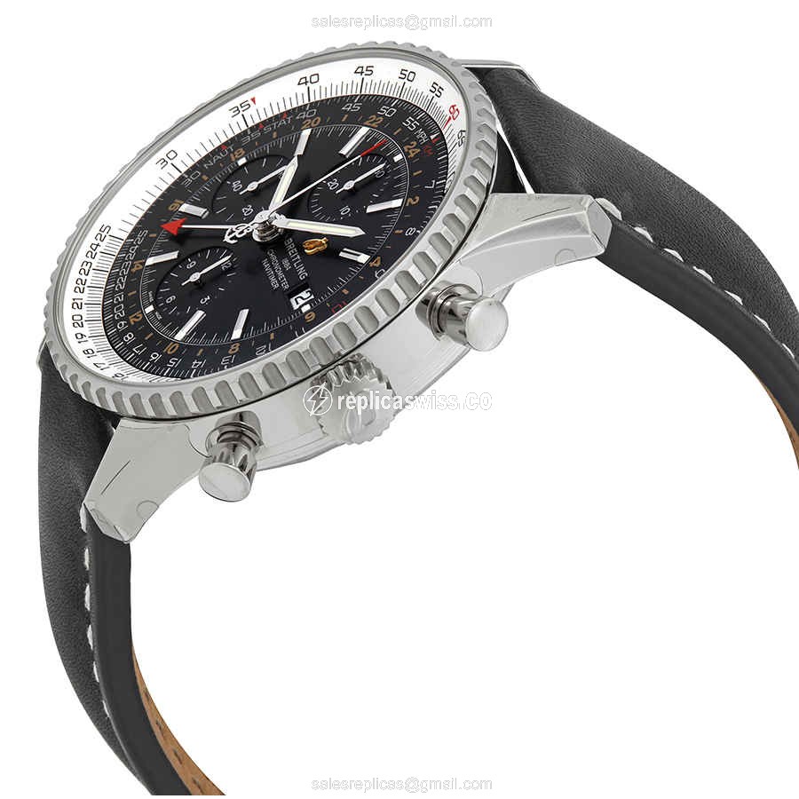 Breitling Navitimer 1 Replica Watch - Auto - Steel - Black - View 2