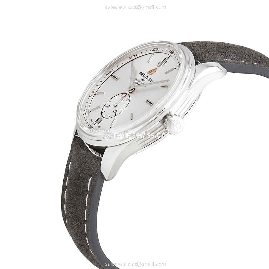 Breitling Premier Replica - Automatic - Steel - Grey Leather - View 2