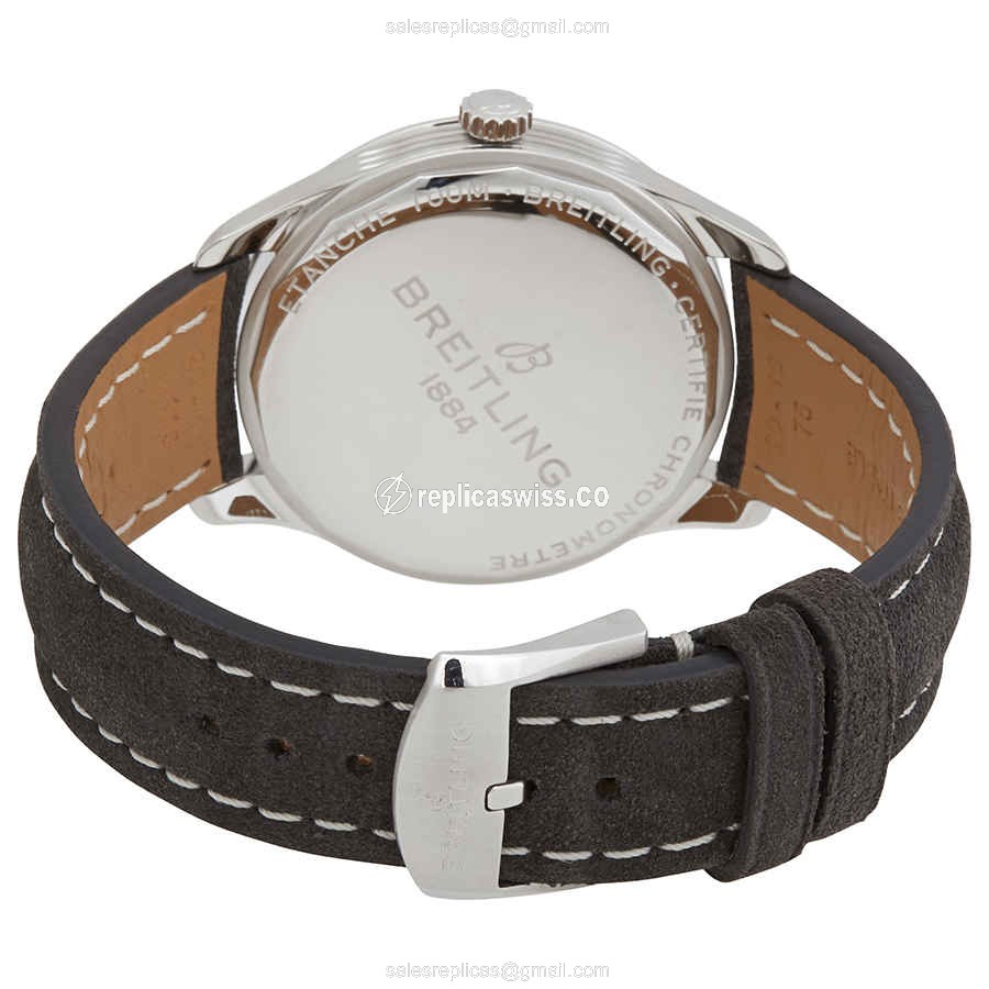 Breitling Premier Replica - Automatic - Steel - Grey Leather - View 3