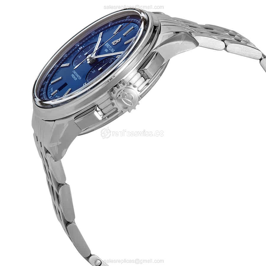 Breitling Premier AB0118221C1A1 - Automatic - Blue Dial - Silver Steel - Clasp - View 2