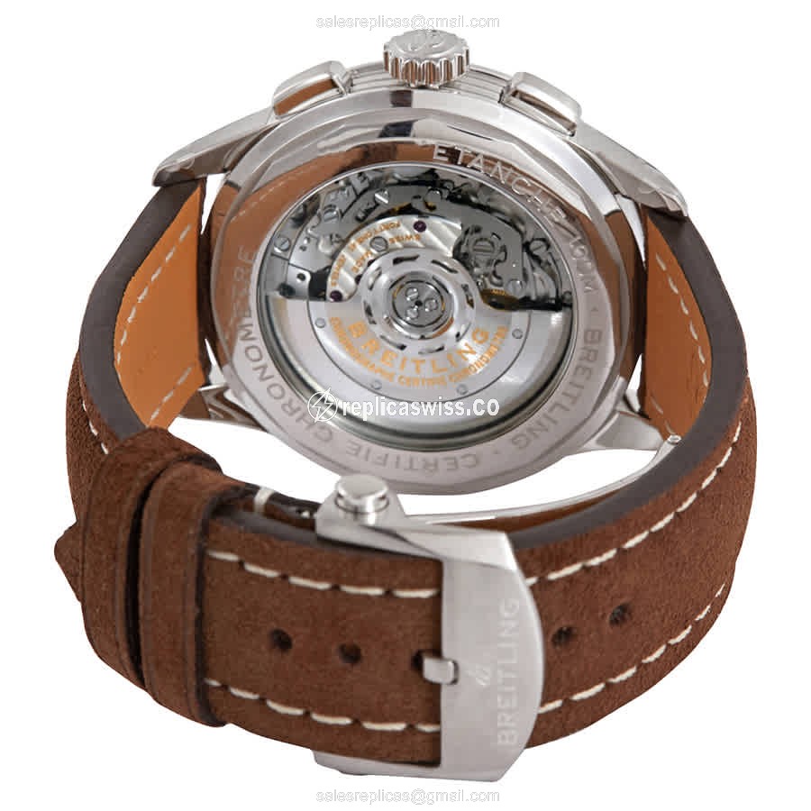 Breitling Premier AB0118221C1X1 - Automatic - Steel Case - Blue Dial - Brown Leather Strap - View 3