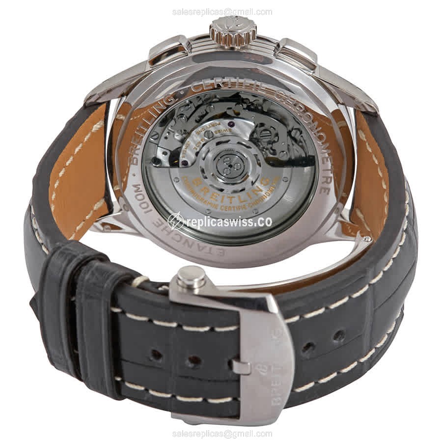 Breitling Premier AB0118221B1P1 - Automatic - Steel Case - Gray Dial - Black Alligator Strap - View 3