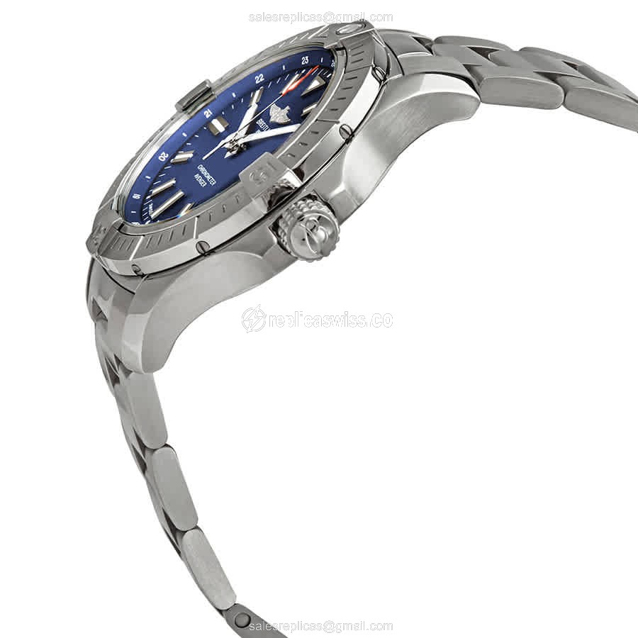 Breitling Avenger II Replica - Automatic - Steel Case - Blue Dial - Silver Steel Band - View 2