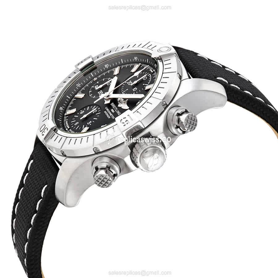 Breitling Avenger II - Automatic - Black Steel Case - Leather Black Strap - View 2