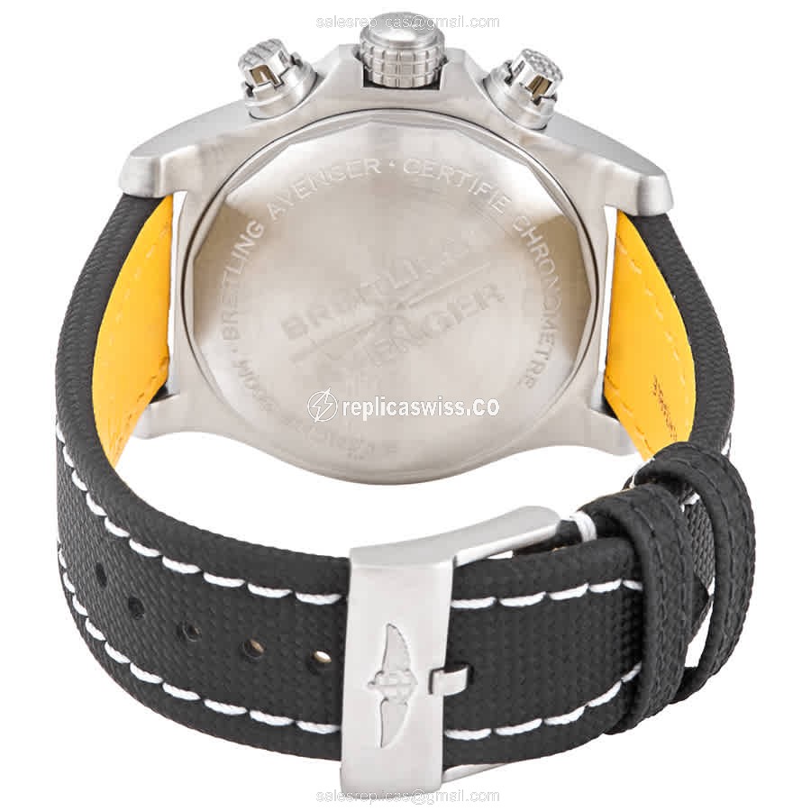 Breitling Avenger II - Automatic - Black Steel Case - Leather Black Strap - View 3