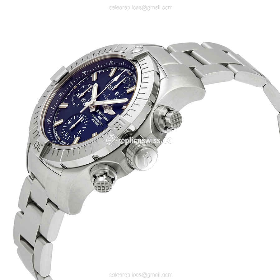 Breitling Avenger II Replica - Automatic - Blue Dial - Steel - View 2