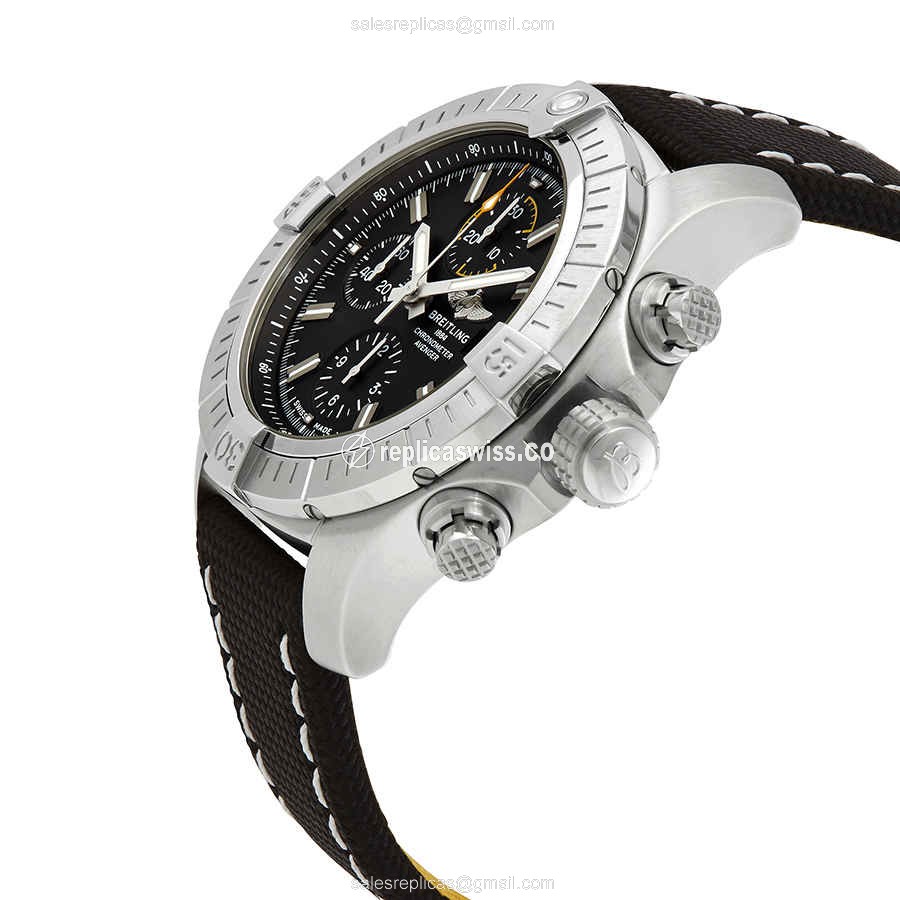 Breitling Avenger II Automatic - Black Dial - Canvas Strap - Buckle Clasp - View 2