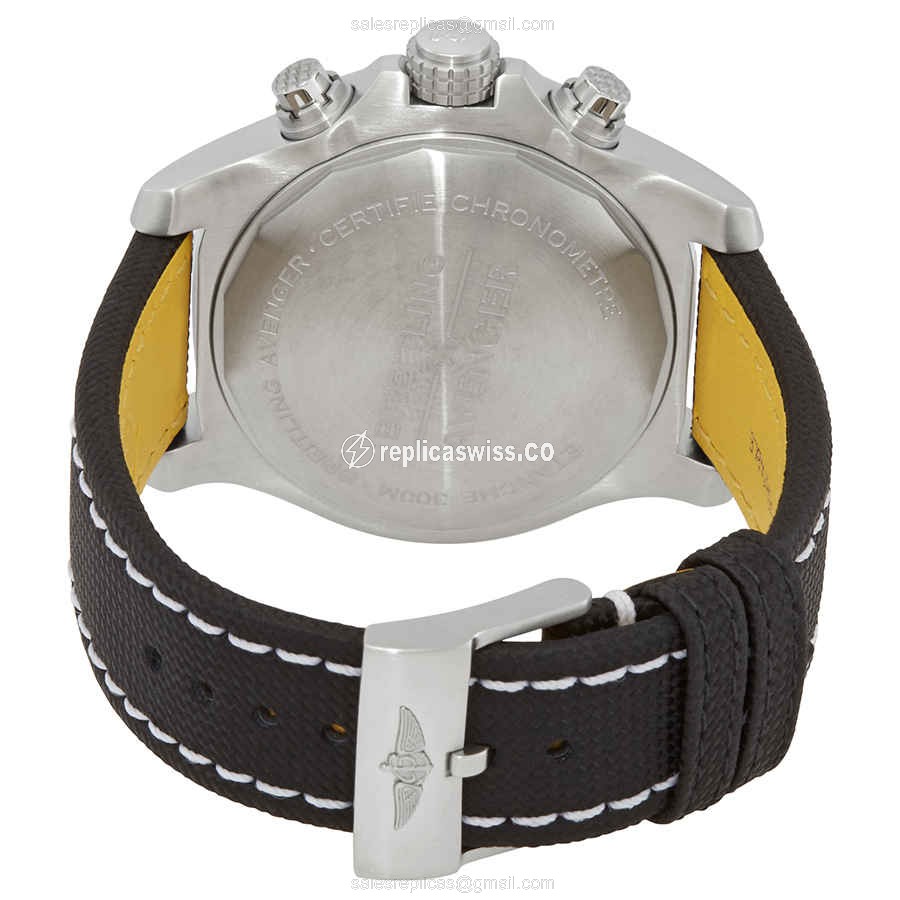 Breitling Avenger II Automatic - Black Dial - Canvas Strap - Buckle Clasp - View 3
