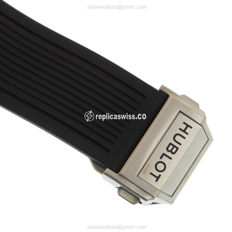 Hublot BIG BANG Replica - Manual Wind - Titanium Case - Skull Dial - Black Rubber Strap - View 4