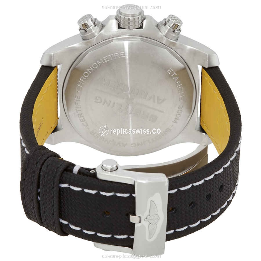 Breitling Avenger II Replica - Automatic - Steel Case - Black Dial - Canvas Strap - View 3