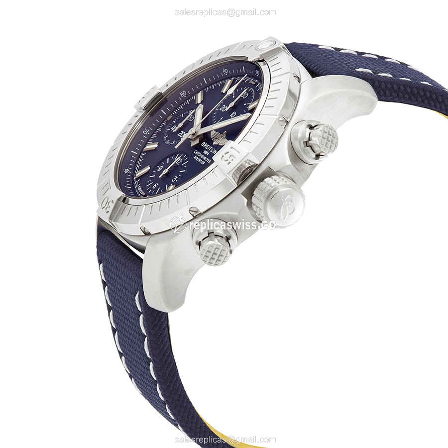 Breitling Avenger II Automatic - Blue Dial - Canvas Blue Strap - Buckle Clasp - View 2