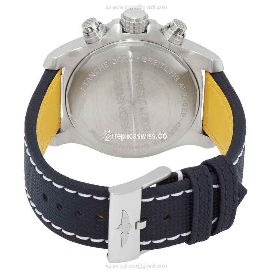 Breitling Avenger II Automatic - Blue Dial - Canvas Blue Strap - Buckle Clasp - View 3