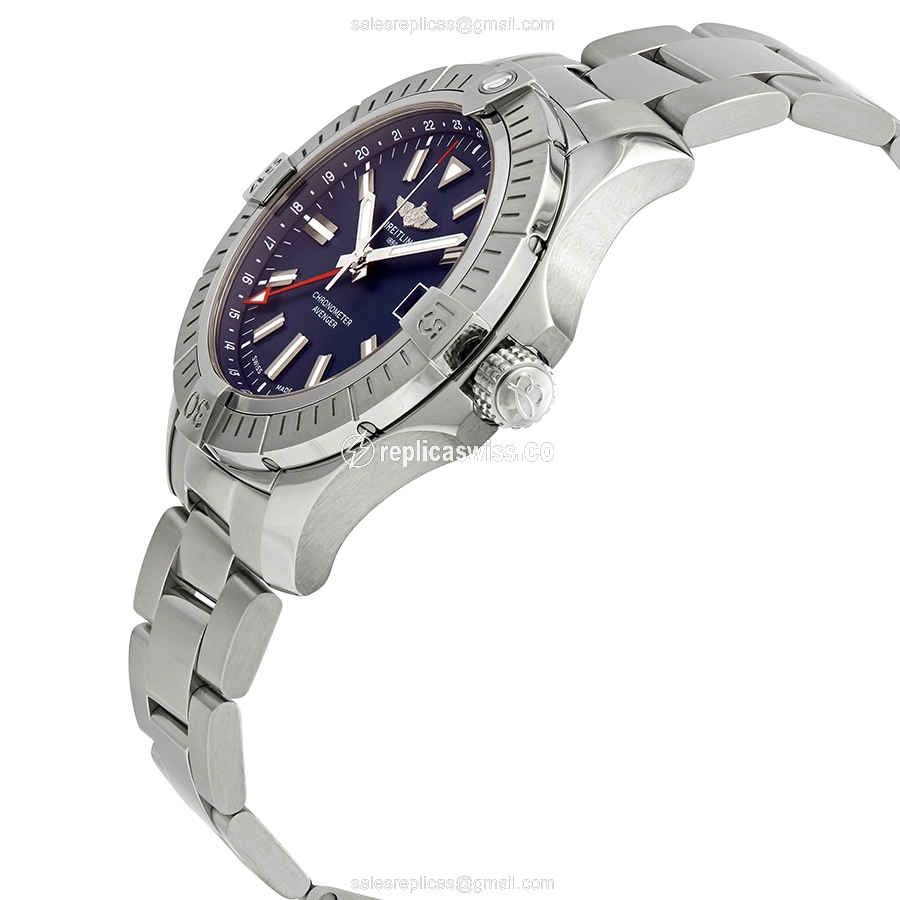 Breitling Avenger II Automatic - Blue Dial - Steel Case & Band - Clasp - View 2