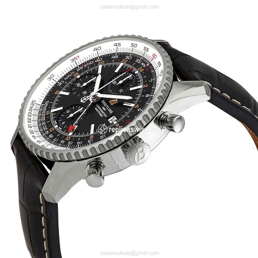 Breitling Navitimer 1 Replica Watch - Steel - Black Dial - View 2