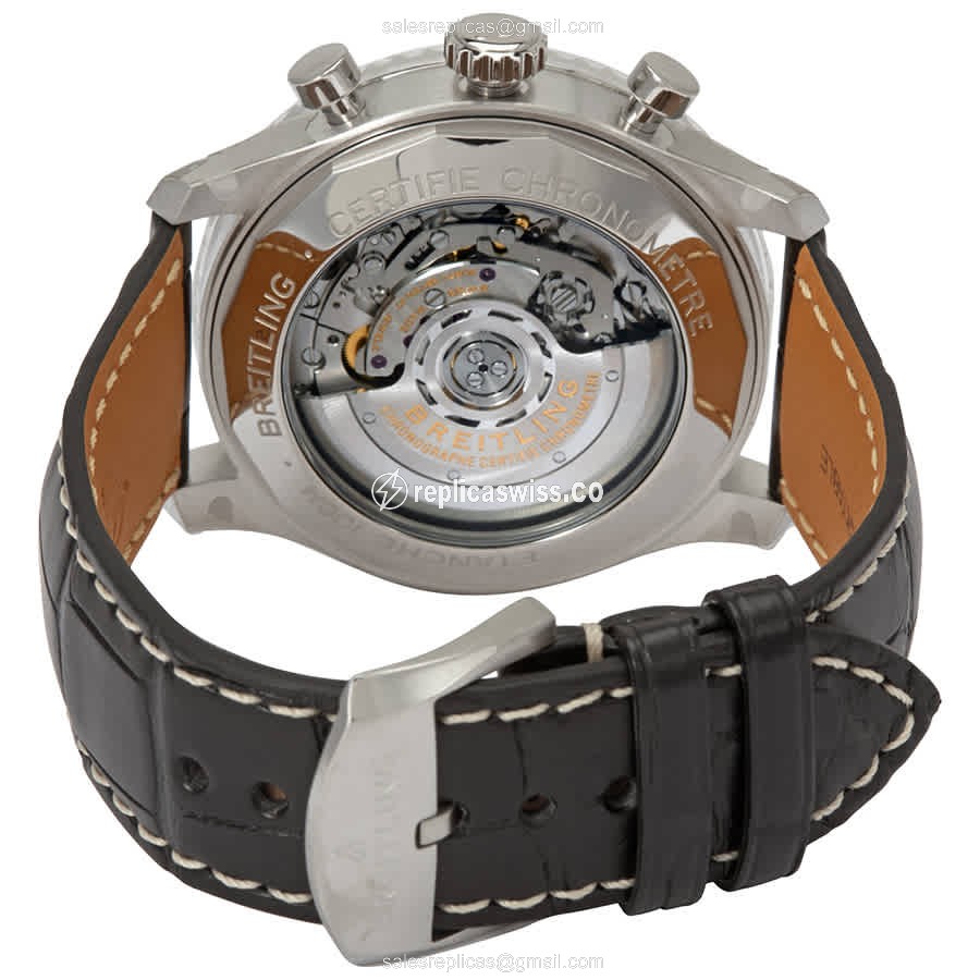 Breitling AVIATOR 8 Replica - Automatic - Stainless Steel - Gray Dial - Black Alligator Buckle - View 3