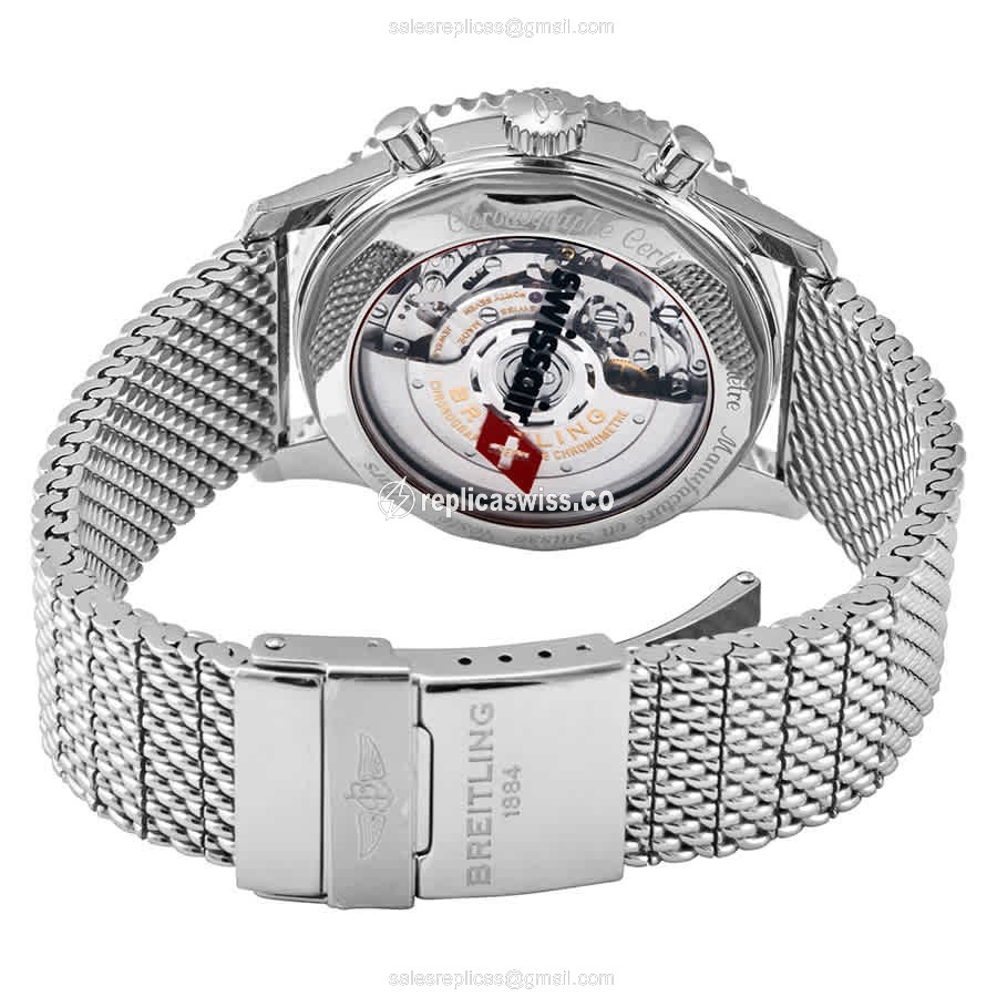 Breitling Replica - NAVITIMER 1 - Automatic - Black Dial - Steel Case - Silver Band - View 3