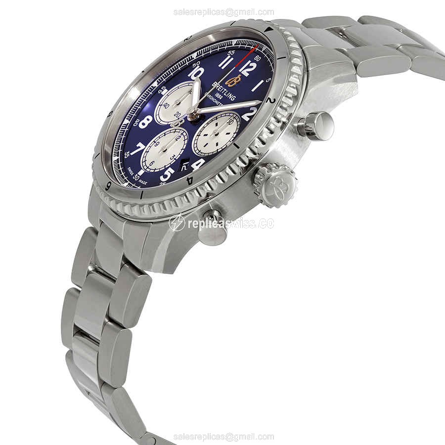 Breitling Aviator 8 Replica - Automatic - Steel - Blue Dial - View 2