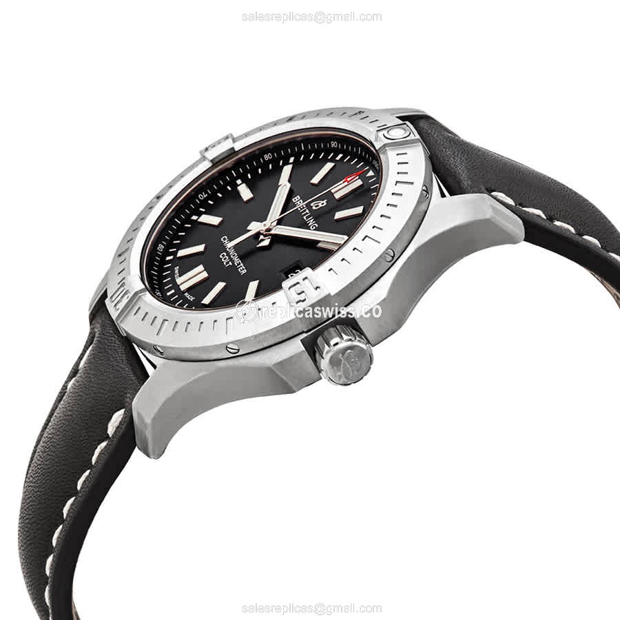 Breitling Challenger A17388101B1X2 - Automatic - Steel - Black Dial - Black Cowhide Strap - View 2