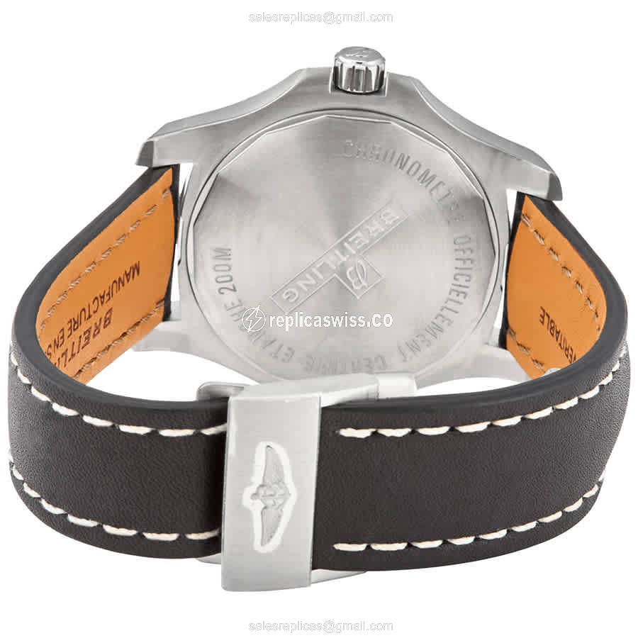 Breitling Challenger A17388101B1X2 - Automatic - Steel - Black Dial - Black Cowhide Strap - View 3