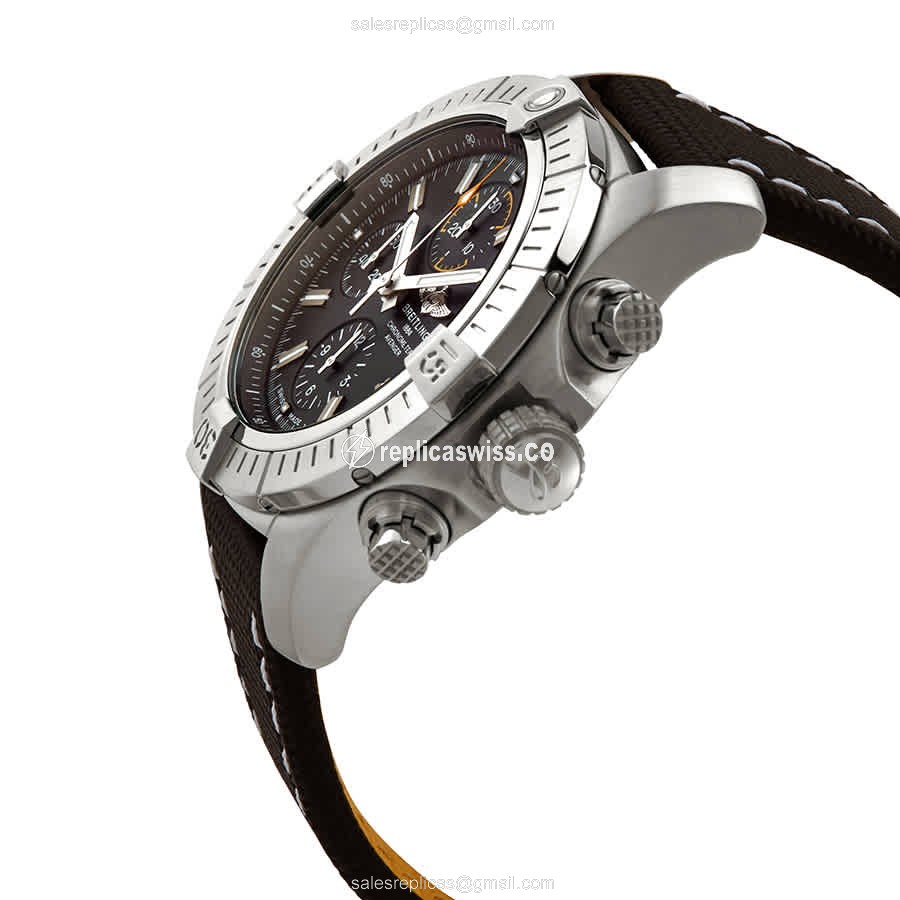 Breitling Avenger II Replica - Automatic - Steel Case - Black Dial - Canvas strap - View 2