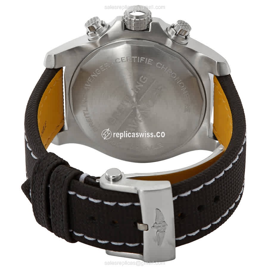 Breitling Avenger II Replica - Automatic - Steel Case - Black Dial - Canvas strap - View 3