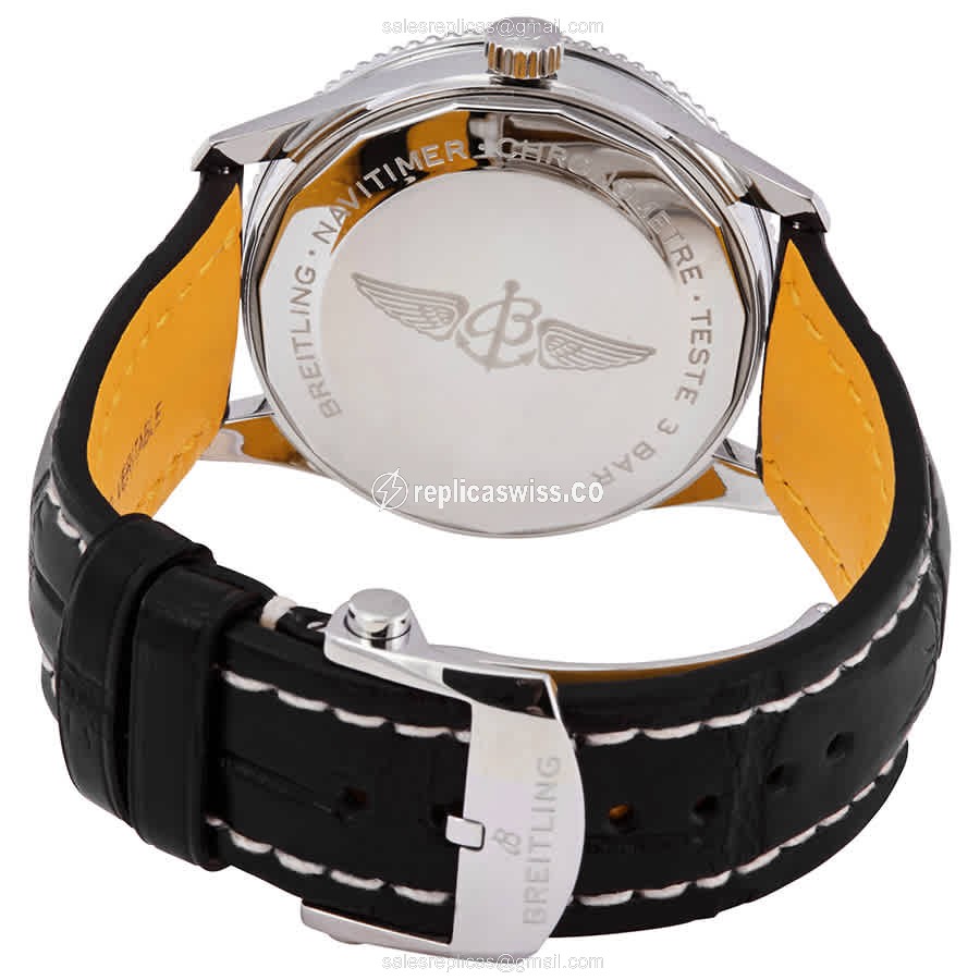 Breitling A17326211B1P2 NAVITIMER 1 - Automatic - Steel Case - Black Dial - Alligator Black Strap - View 3