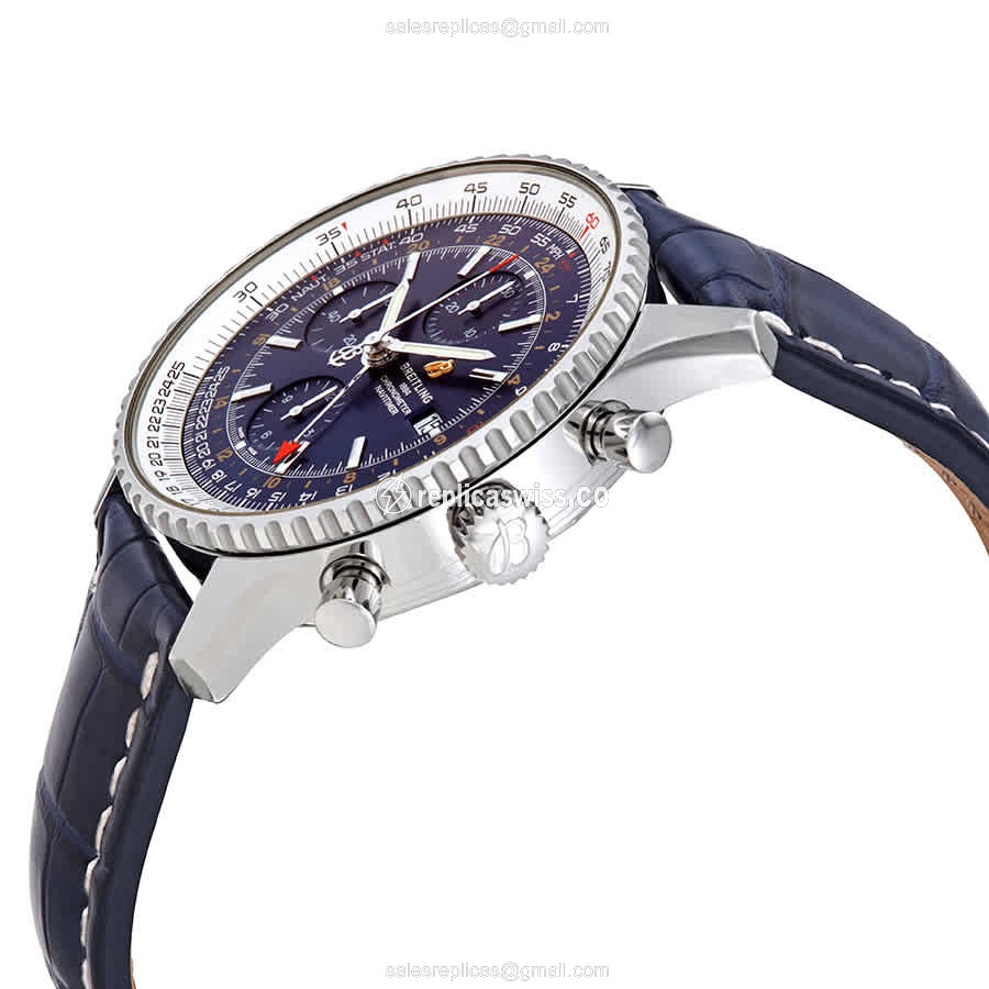 Breitling A24322121C2P2 Replica - Automatic - Steel Case - Blue Dial - Alligator Blue Strap - View 2