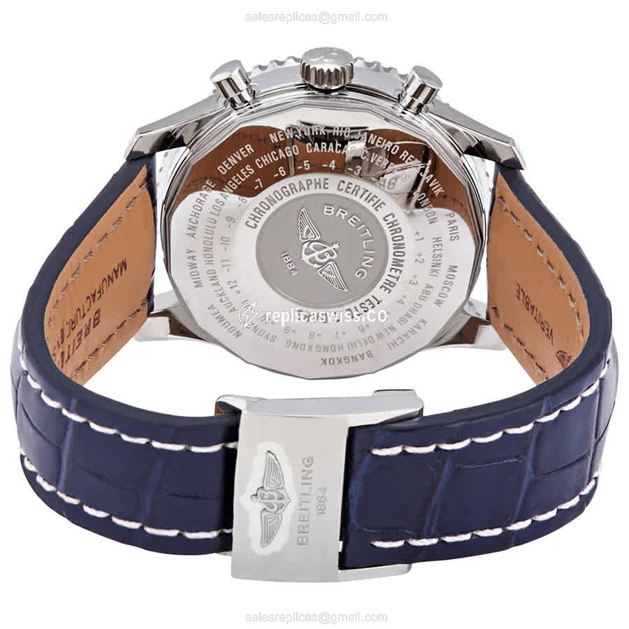 Breitling A24322121C2P2 Replica - Automatic - Steel Case - Blue Dial - Alligator Blue Strap - View 3