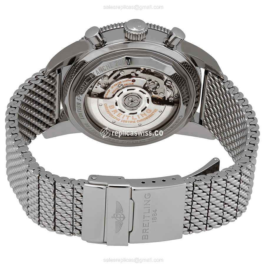 Breitling Superocean Replica - Automatic - Steel - Blue Dial - Silver Steel Band - View 3