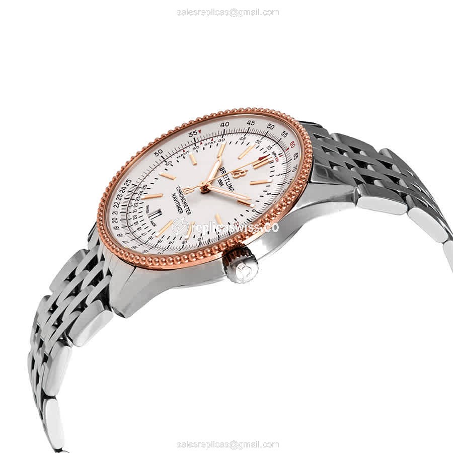 Breitling NAVITIMER 1 Replica - Automatic - Steel Case - Silver Dial - Steel Band - View 2