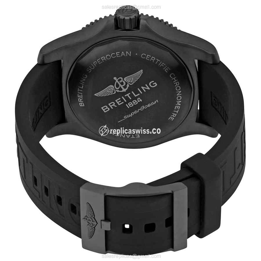 Breitling Superocean Replica - Automatic - Black Dial - Stainless Steel - Canvas Strap - View 3