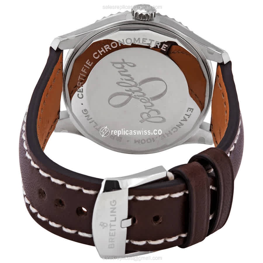 Breitling AVIATOR 8 - Automatic - Blue Dial - Brown Leather Strap - Buckle Clasp - View 3