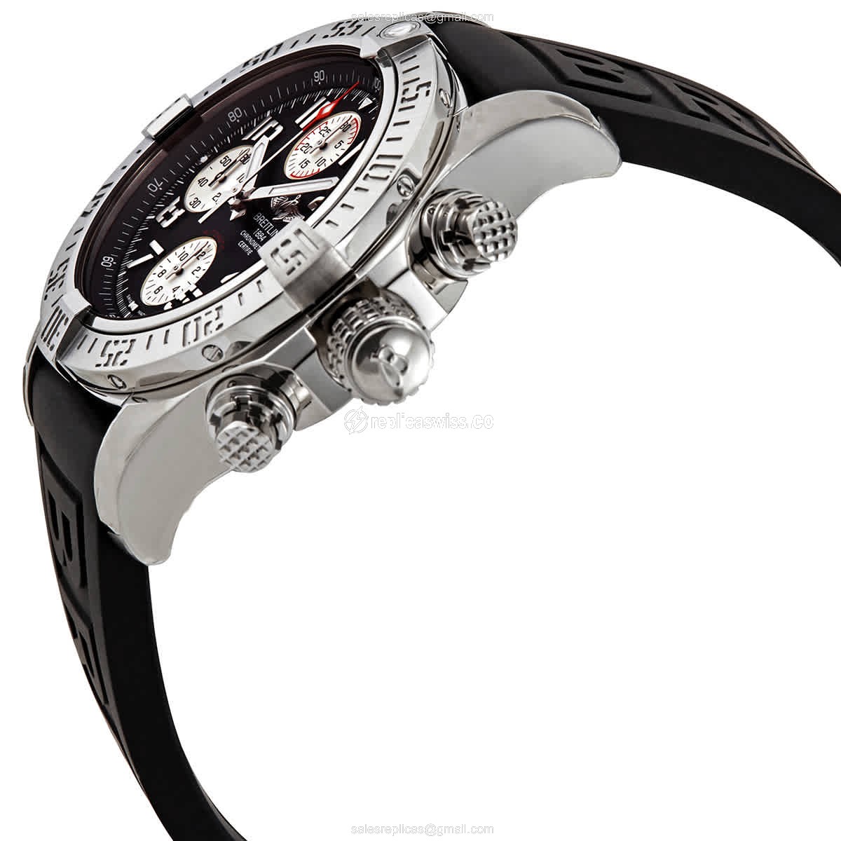 Breitling A13381111B2S1 AVENGER II - Auto - Black Dial - Rubber Strap - Black Clasp - View 2