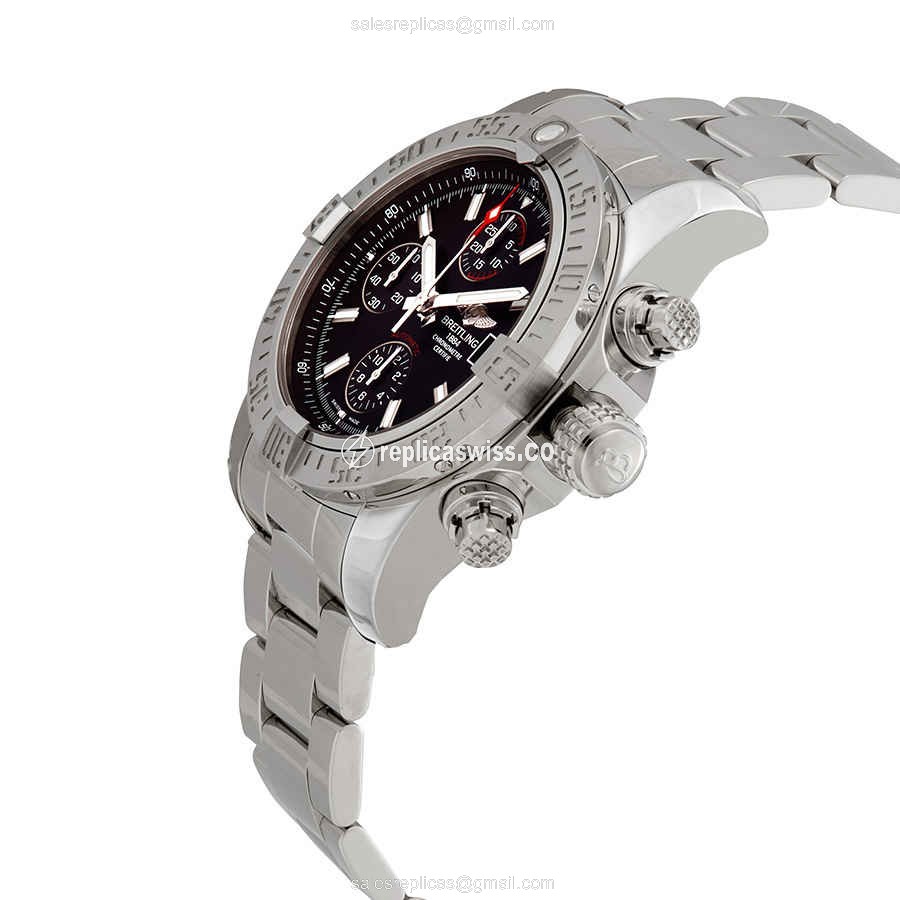 Breitling A13381111B1A1 Avenger II - Auto - Black Dial - Steel Case - Silver Band - View 2