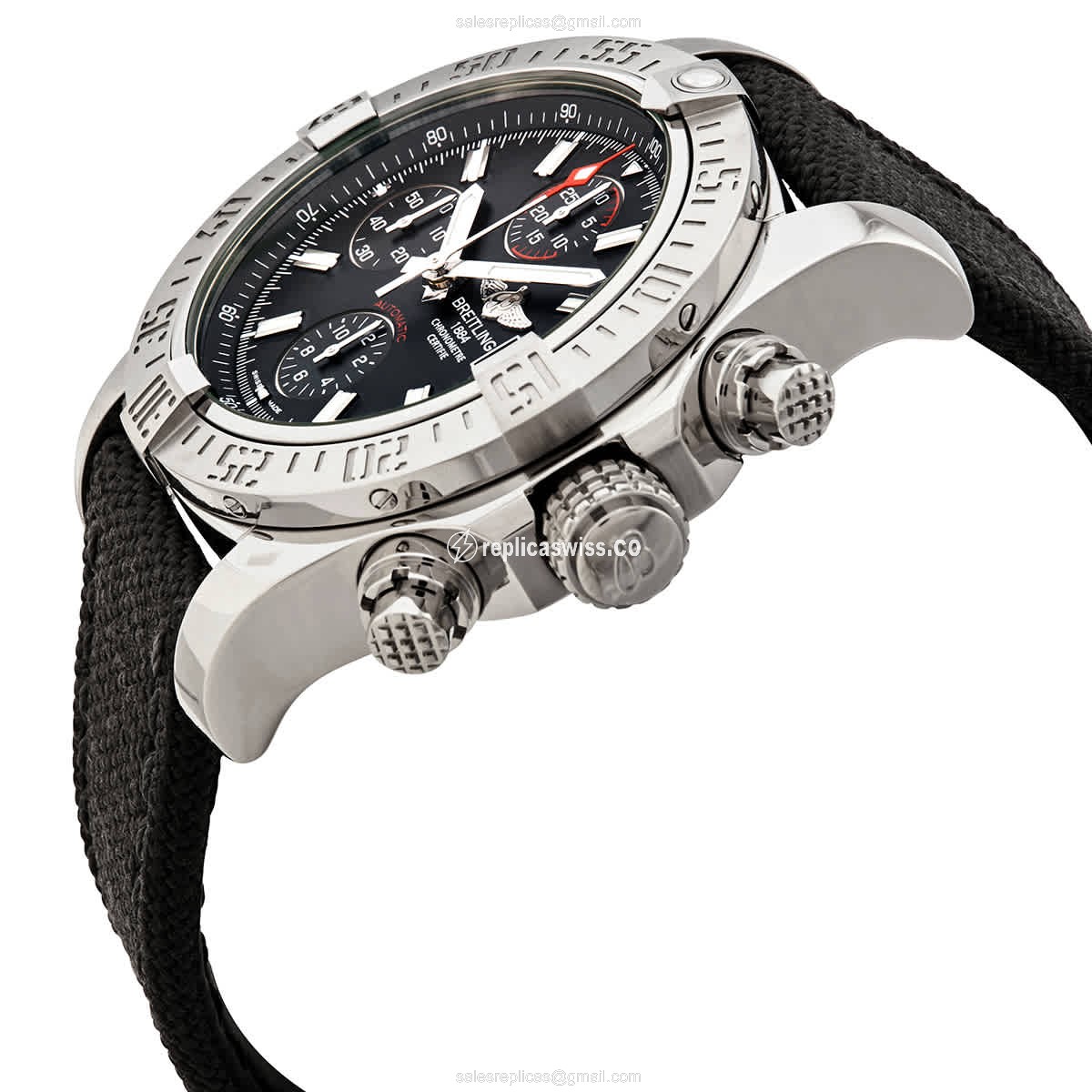 Breitling Avenger II Replica Watch - Auto - Steel - Black - View 2