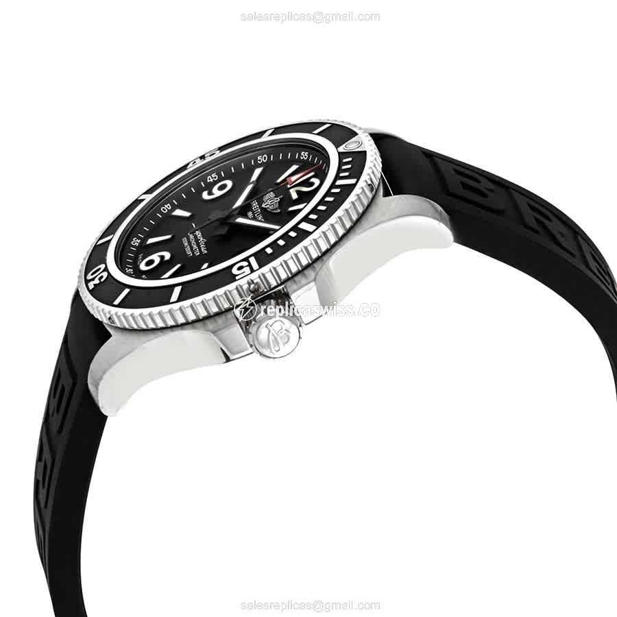 Breitling SuperOcean Replica - Automatic - Steel - Black Dial - Rubber Strap - View 2