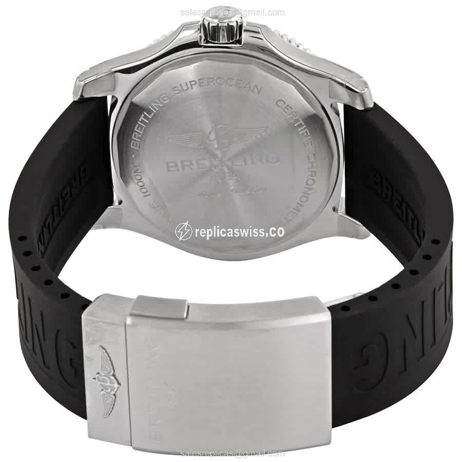 Breitling SuperOcean Replica - Automatic - Steel - Black Dial - Rubber Strap - View 3