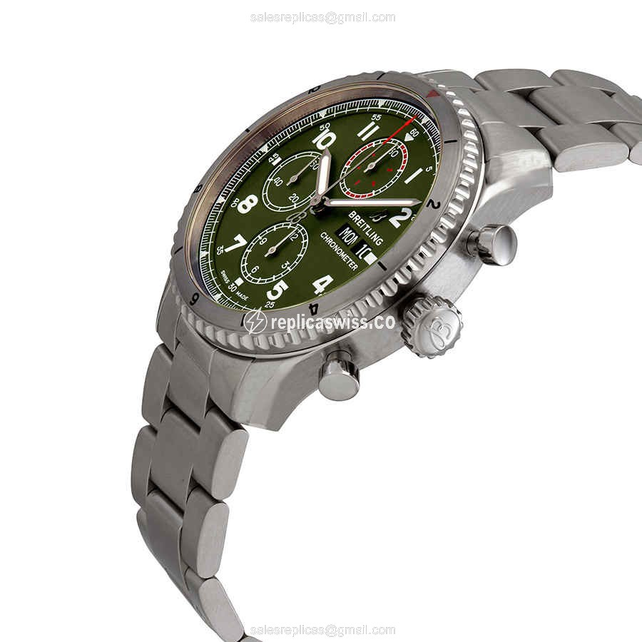 Breitling AVIATOR 8 Replica - Automatic - Green Dial - Steel Case & Band - View 2