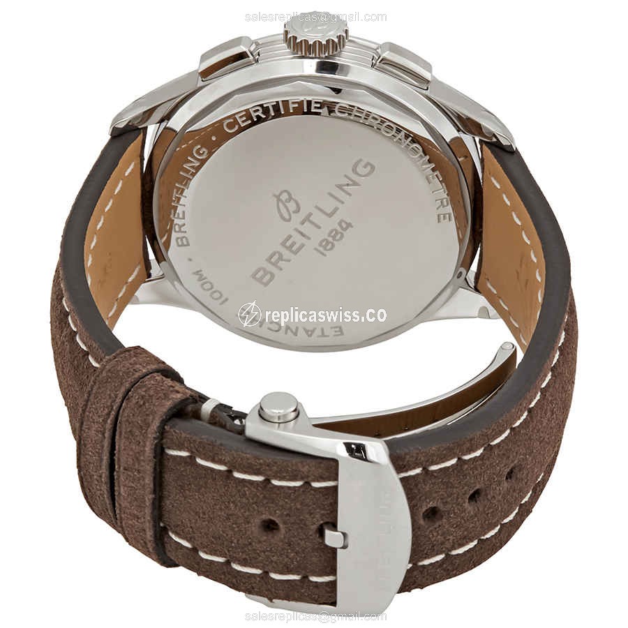 Breitling Premier A13315351C1X1 - Automatic - Steel Case - Blue Dial - Brown Leather Strap - View 3