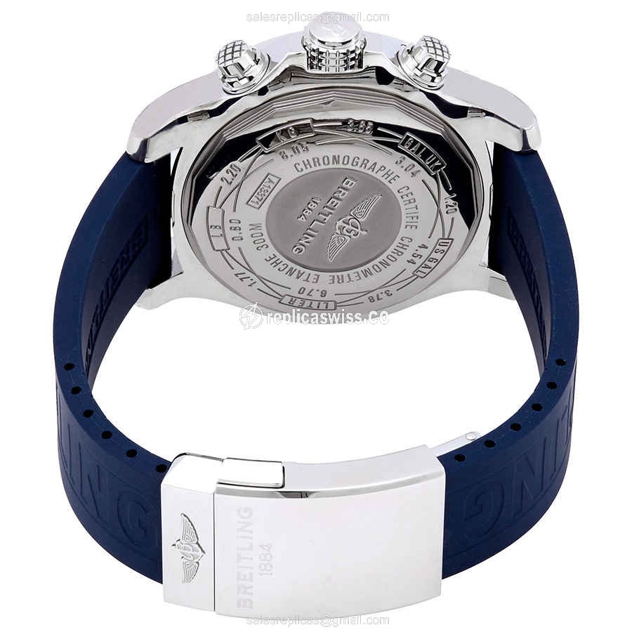 Breitling Avenger II Replica - Automatic - Steel Case - Blue Dial - Blue Rubber Strap - View 3