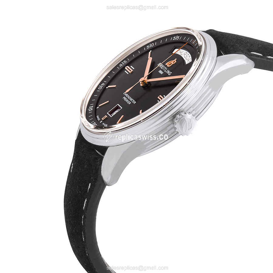 Breitling Premier Replica - Automatic - Steel Case - Black Dial, Buckle Clasp - View 2