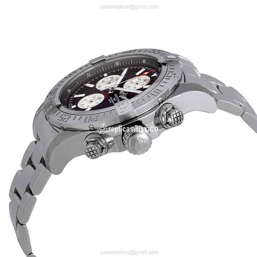 Breitling Avenger II Replica - Automatic - Black Dial - Steel Case & Band - Clasp - View 2