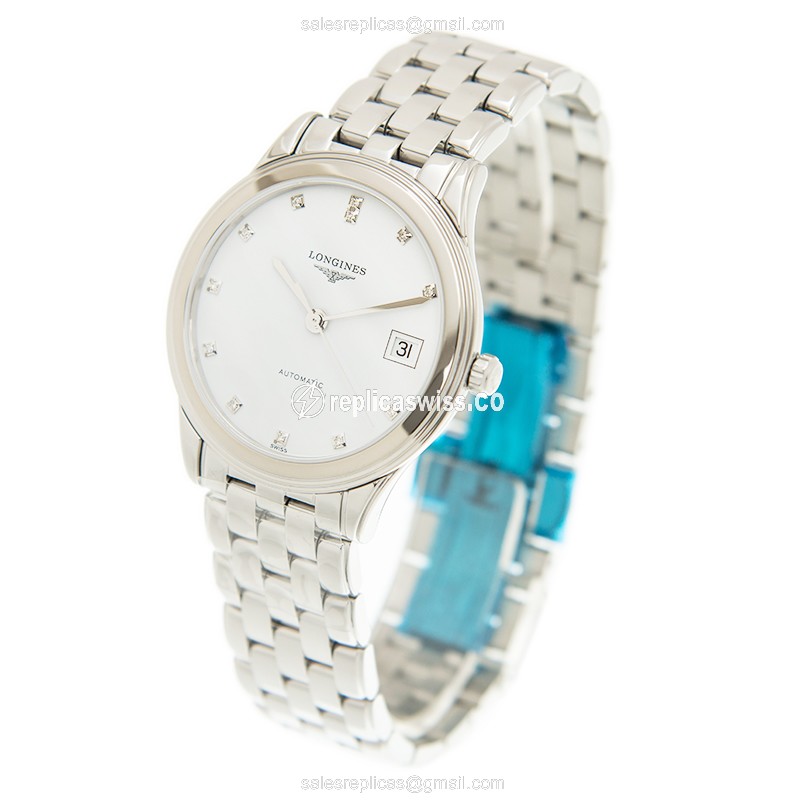 Longines L4.774.4.27.6 Flagship Replica - Automatic - Stainless Steel Case - White Dial - Silver Clasp - View 3