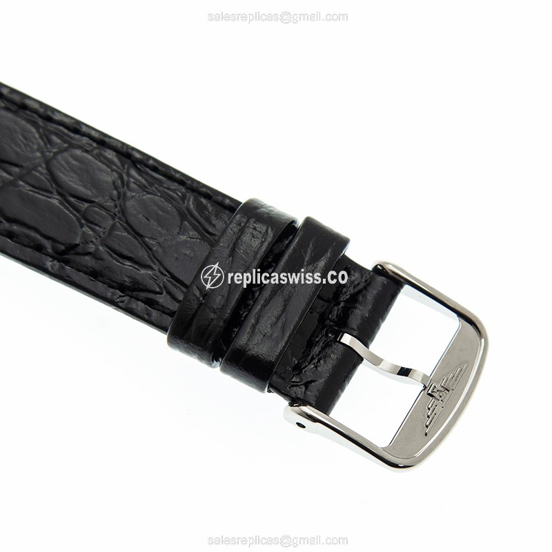 Rolex L4.821.4.11.2 Replica - Automatic - White Dial, Steel Case on Black Alligator Strap - View 4