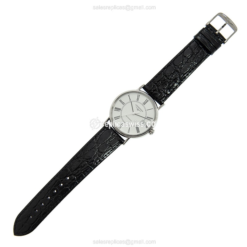 Longines Presence Replica Watch - Automatic - White Dial - Steel - View 2