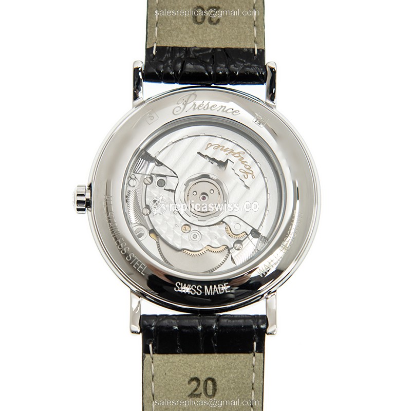 Longines Presence Replica Watch - Automatic - White Dial - Steel - View 3
