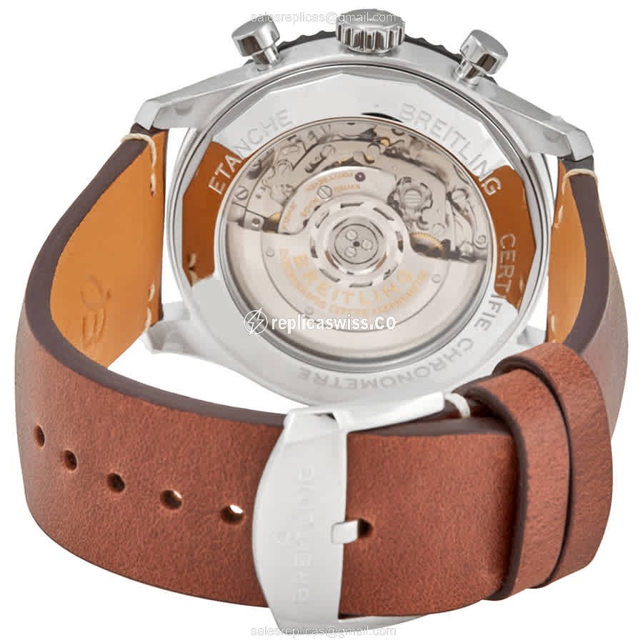 Breitling AVIATOR 8 - Automatic - Steel - Black - Brown Cowhide - Buckle - View 3