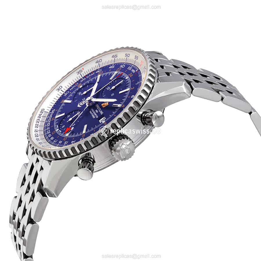 Breitling A24322121C2A1 NAVITIMER 1 - Automatic - Blue Dial - Steel Case - Silver Band - View 2