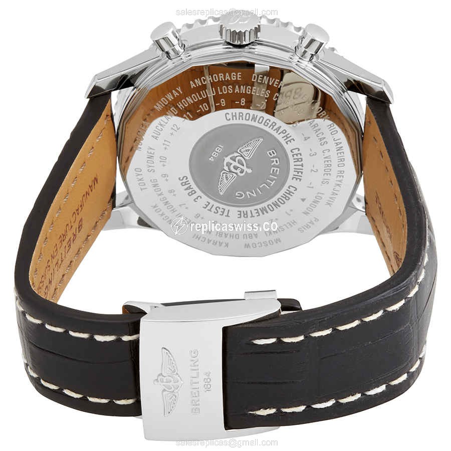 Breitling A24322121B2P2 Replica - Automatic - Black Dial - Steel Case - Alligator Black Strap - View 3